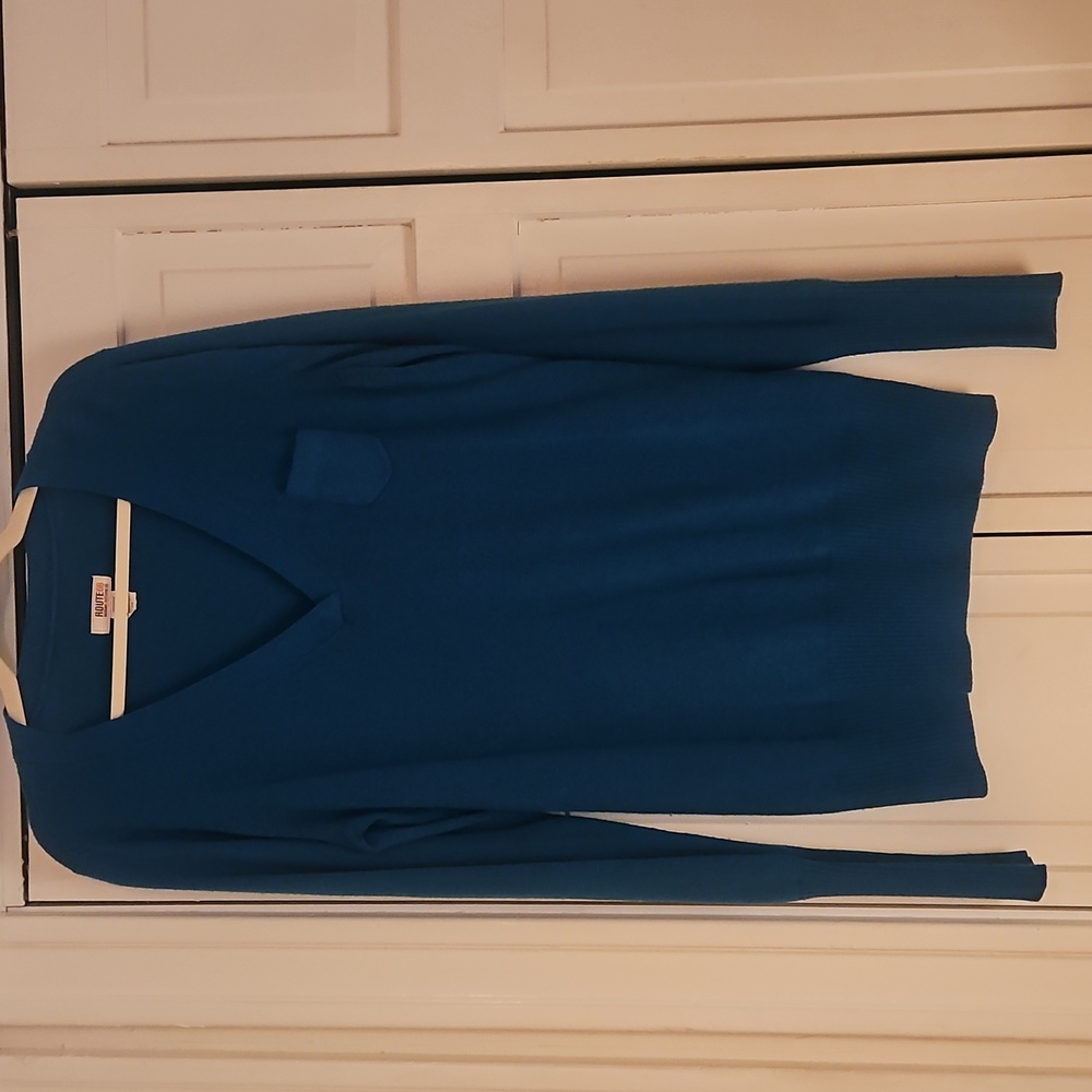 Bundle Of 3 XL Route 66 V-neck Basic Sweaters, Teal, Gray, White - Picture 10 of 13